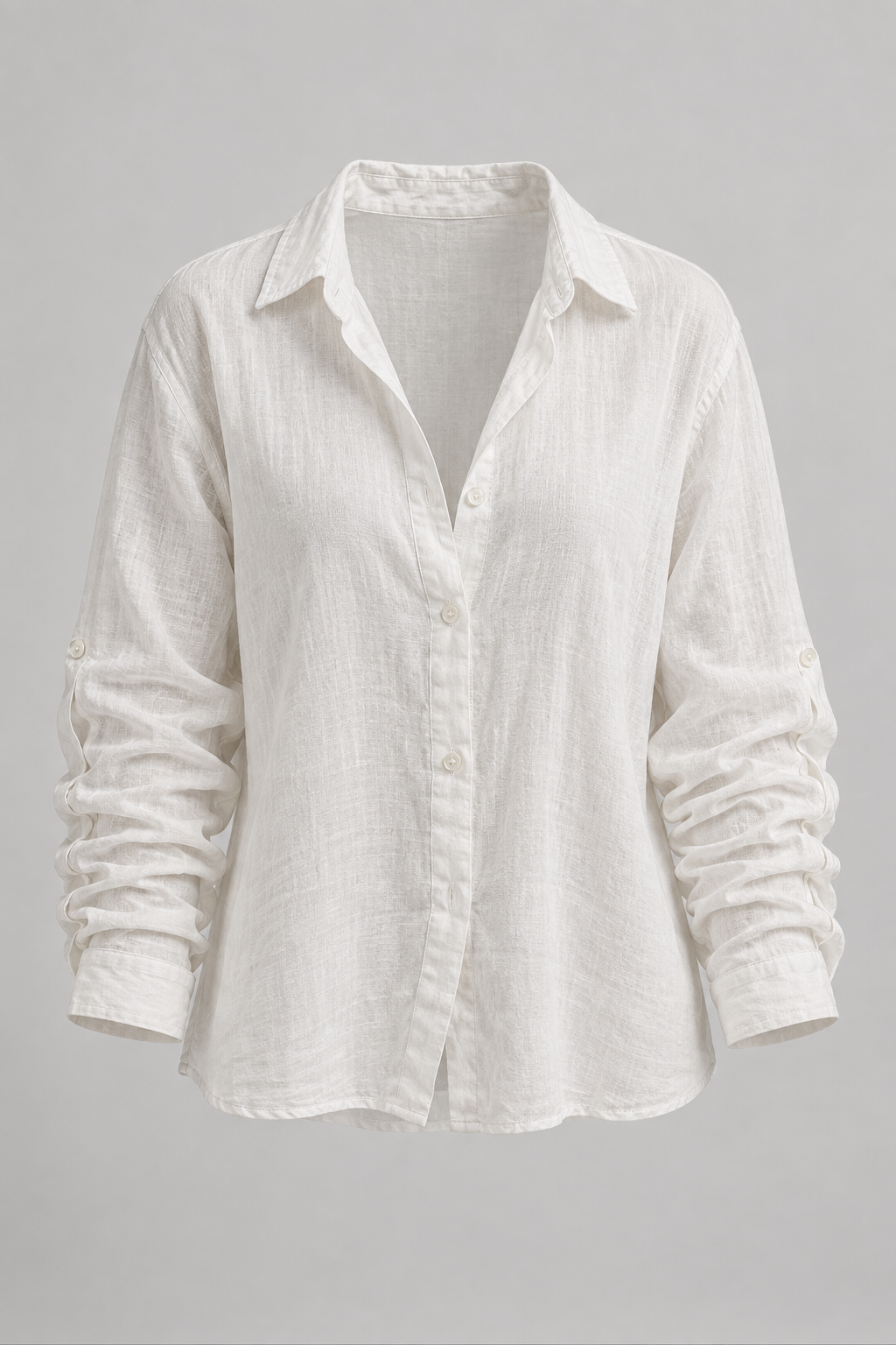 White linen blouse garment-only view