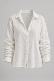 White linen blouse garment-only view
